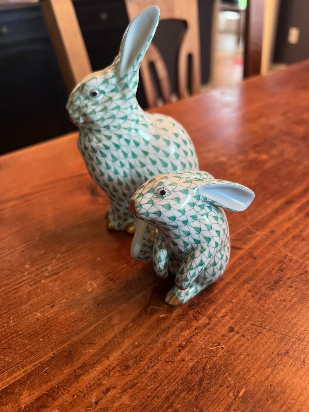 Herend Hungary rabbit bunny porcelain figurines